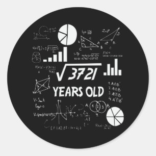 Sticker Rond 61 ans Enseignant en mathématiques Anniversaires 6