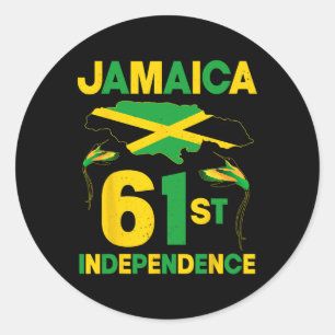 Sticker Rond 61e anniversaire de l'indépendance de la Jamaïque 