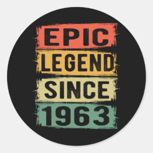 Sticker Rond 62 ans Anniversaire 1963 Epic Legend 62e Anniversa