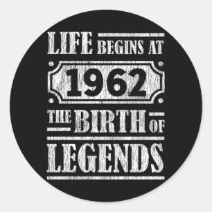 Sticker Rond 63 Ans 1962 Naissance De La Légende 63E Anniversai