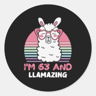 Sticker Rond 63 ans Anniversaire lamazing 63ème anniversaire Ll