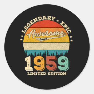 Sticker Rond 63 Ans Awesome depuis 1959 63e anniversaire Cadeau