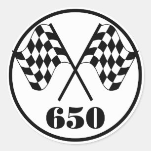 Sticker Rond 650 drapeaux À damiers