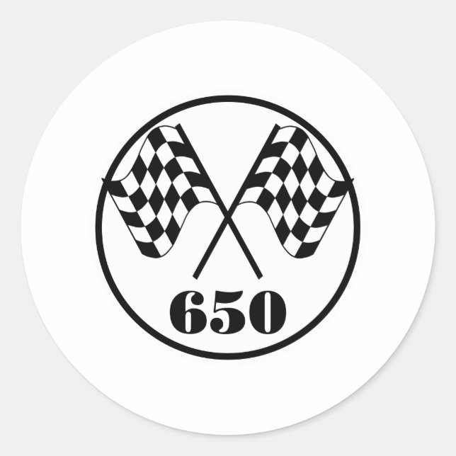 Sticker Rond 650 drapeaux À damiers (Devant)