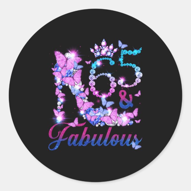 Sticker Rond 65 65 Fabuleux 65E Papillon Diamant (Devant)