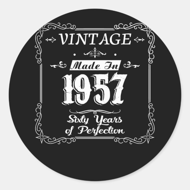 Sticker Rond 65e anniversaire 1957 Année de la perfection Idée  (Devant)