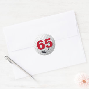 Sticker Rond 65e anniversaire Golf Ball Design