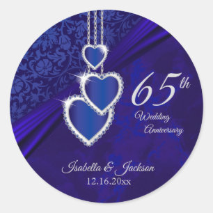 Sticker Rond 65ème / 45ème Sapphire Mariage Anniversaire Concep