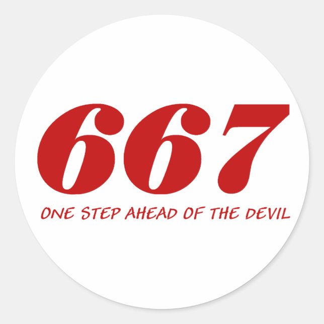 Sticker Rond 667 - Une step Ahead Of The Devil - Red (Devant)
