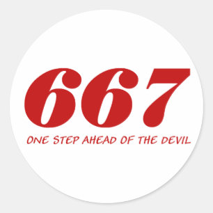 Sticker Rond 667 - Une step Ahead Of The Devil - Red