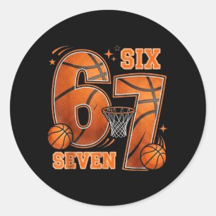 Sticker Rond 67 Basball Anniversaire 6 7 Hoops
