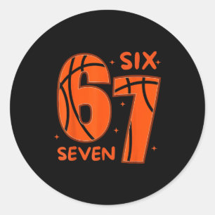 Sticker Rond 67 Basket Six Seven 6 7 Mème 6