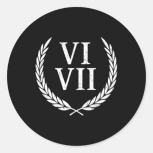 Sticker Rond 67 chiffres romains mème professeur d'histoire vin