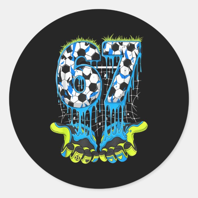 Sticker Rond 67 Drip Soccer Gen Alpha Slang Six Seven Meme  (Devant)