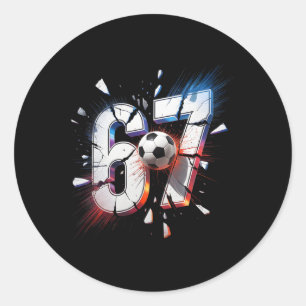 Sticker Rond 67 Football Six Seven 6 7 Meme 67