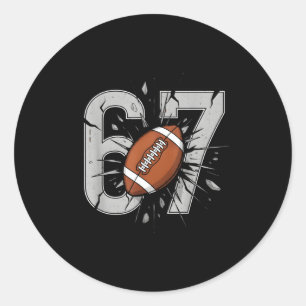 Sticker Rond 67 Football Six Seven 6 7 Mème Joueurs de Fball Jo