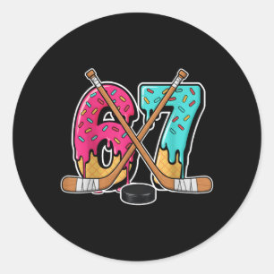 Sticker Rond 67 Glace Crème Goutte Hockey Génération Alpha Argo