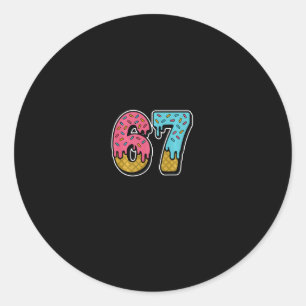 Sticker Rond 67 Glace Dégoulinante Mème Drôle Six Sept Générati