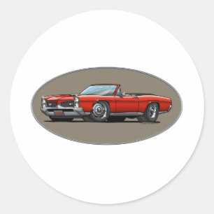 Sticker Rond 67 GTO_Red_Convertible