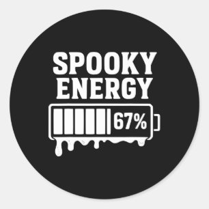 Sticker Rond 67 Halloween Énergie Flippante Brainrot Mème Six S