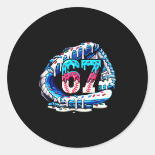 Sticker Rond 67 Meme Argot Gant de Baseball Dégoulinant Crème G