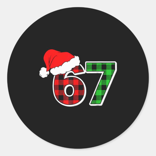 Sticker Rond 67 Meme Christmas Six Seven Xmas Men Women Boys Gi (Devant)