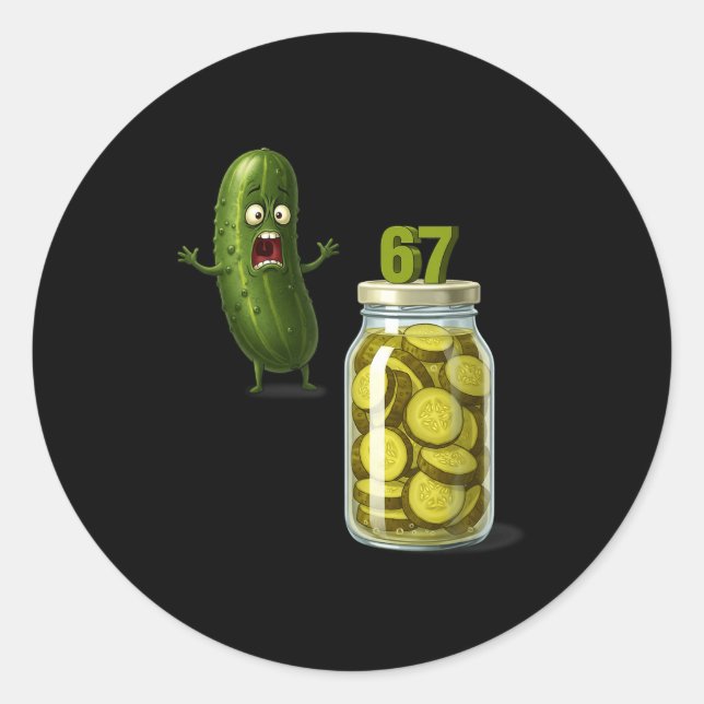 Sticker Rond 67 Meme Ckle Surprise A Jar Of Sliced Ckles Cuber  (Devant)