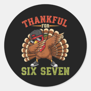 Sticker Rond 67 Meme de Thanksgiving drôle de dindon reconnaiss