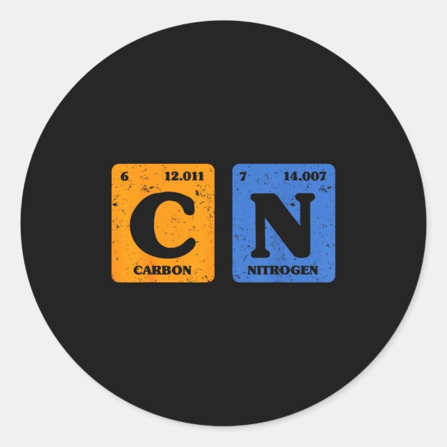 Sticker Rond 67 Meme Funny Teacher Science Periodic Table Retro (Devant)