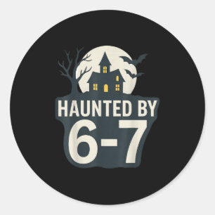 Sticker Rond 67 Meme Maison Halloween Soky - Six Seven Gen Alph
