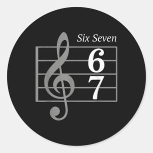 Sticker Rond 67 Meme Musique Argot Musicien Six Sept Drôle De M