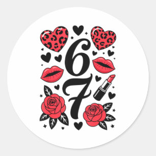 Sticker Rond 67 Meme Six Seven 67 Meme Six Seven 6 7 Saint-Vale