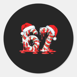 Sticker Rond 67 Meme Six Seven Canneberges Dégoulinant Pajam No