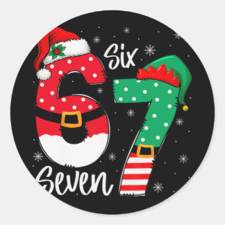 Sticker Rond 67 Meme Six Seven For Kids Women Men Boys Girls Ch