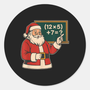 Sticker Rond 67 Noël du professeur Santa Six Sept Mème Brainrot
