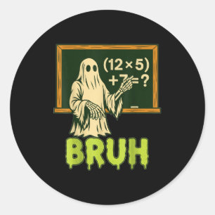 Sticker Rond 67 Professeur Halloween Fantôme Six Sept Mème Brai