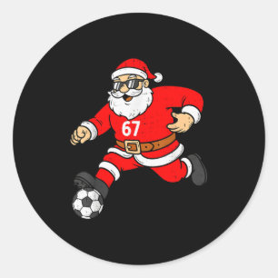 Sticker Rond 67 Santa Foot Six Sept Mème Noël Srt Hommes B
