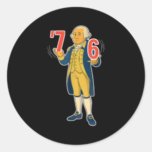 Sticker Rond 67 Six Seven Drôle George Washington Mème 