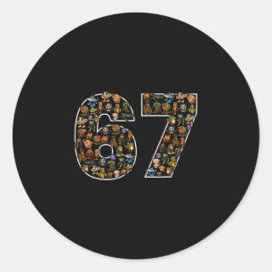 Sticker Rond 67 Six Seven Italien Brainrot Gen Alpha Mème