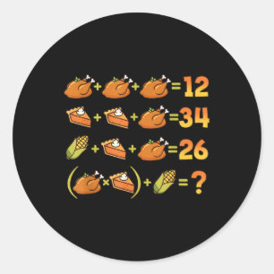 Sticker Rond 67 Six Seven Mème Équation De Maths De Thanksgivin