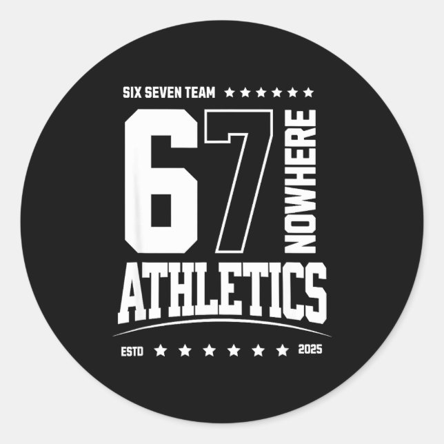 Sticker Rond 67 Six Seven Srts Athletics  (Devant)