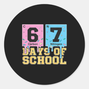 Sticker Rond 67e jour de l'école éléments chimiques enseignant