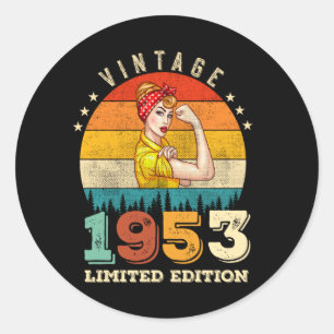 Sticker Rond 69 ans Femmes Anniversaire 1953 Vintage 69e annive