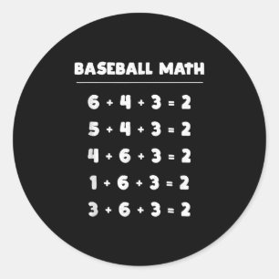 Sticker Rond 6 4 3 2 Maths de baseball - Jeu de softball à joue