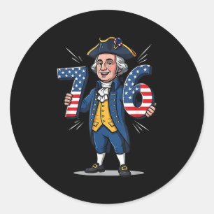 Sticker Rond 6-7 7-6 George Washington Six Sept Mèmes Gen Alpha