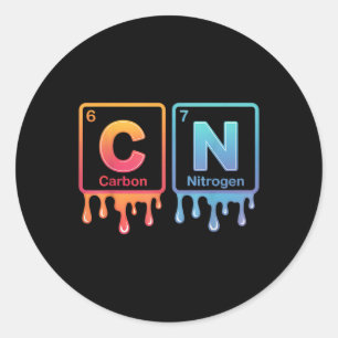 Sticker Rond 6 7 Drôle Science Chimie Professeur Tableau Périod