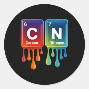 Sticker Rond 6 7 Drôle Science Chimie Professeur Tableau Périod