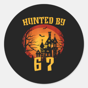 Sticker Rond 6 7 halloween 67 mème six sept fantôme génération 