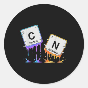 Sticker Rond 6 7 Tableau périodique Mème Science Chimie Nerd Hu