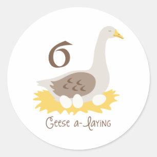 Sticker Rond 6 Oies A-Laying
